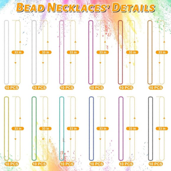 Durable 120PCS Mardi Gras Beads - 33\